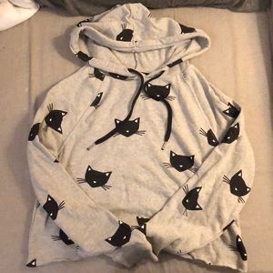 Kitty cropped hoodie